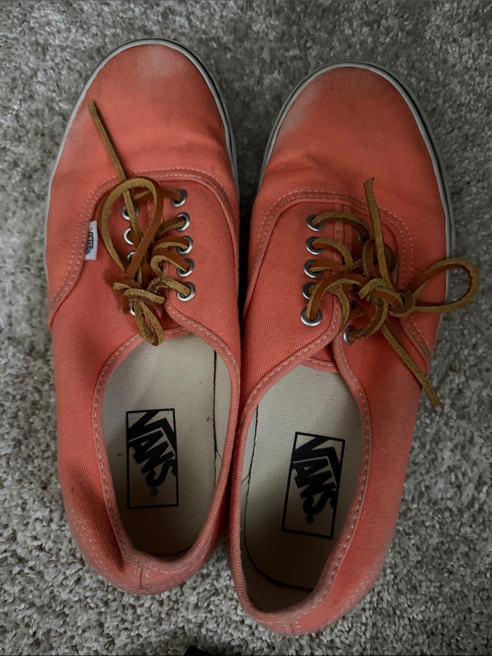 Vans Coral Canvas Low-Top Sneakers with Tan Laces